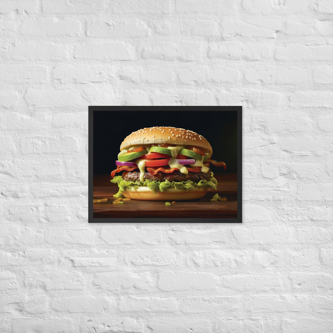 Guacamole Burger Framed poster 🤤 from Yumify.AI