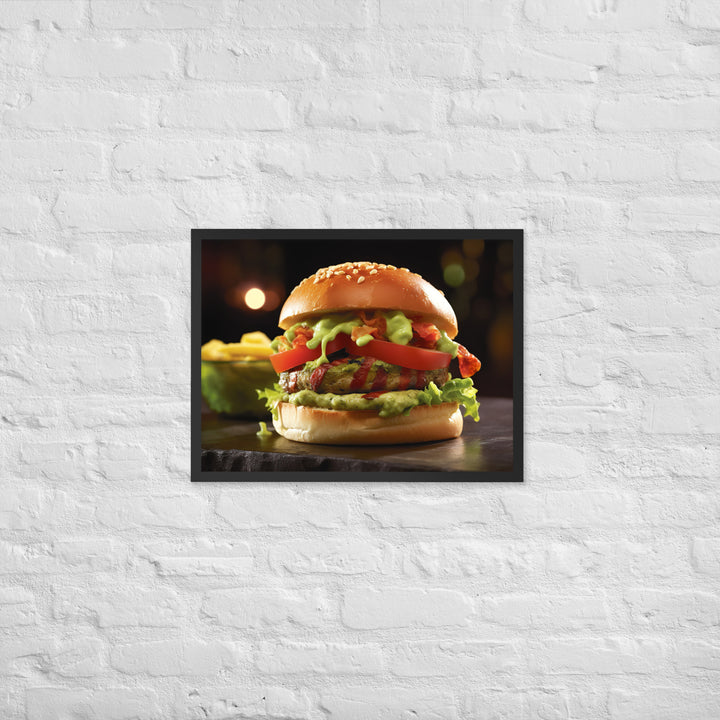 Guacamole Burger Framed poster 🤤 from Yumify.AI