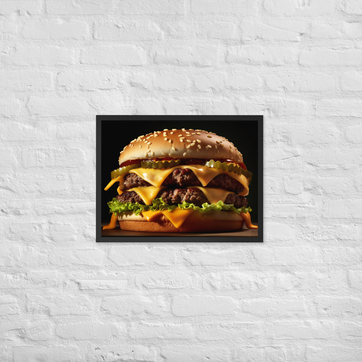 Cheese burger Framed poster 🤤 from Yumify.AI