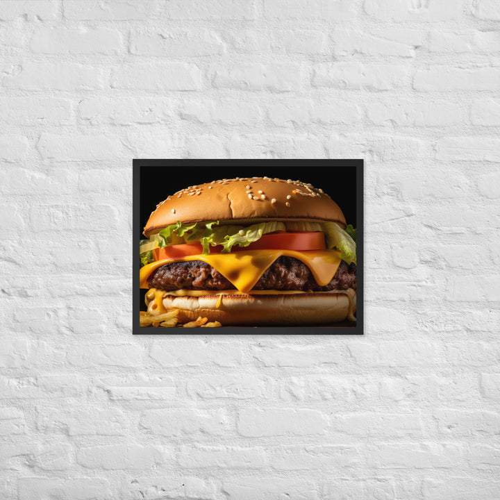 Cheese burger Framed poster 🤤 from Yumify.AI