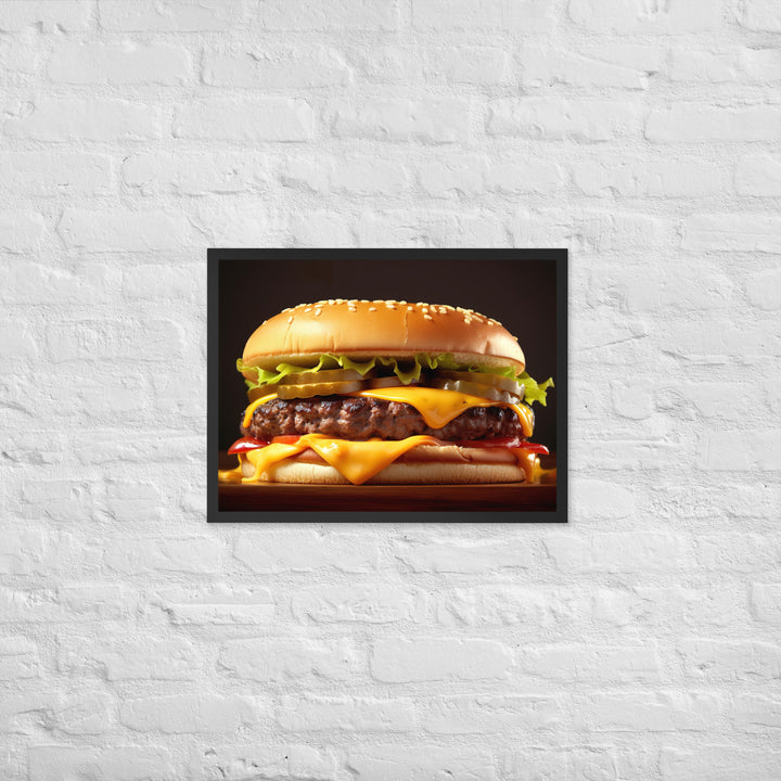 Cheese burger Framed poster 🤤 from Yumify.AI