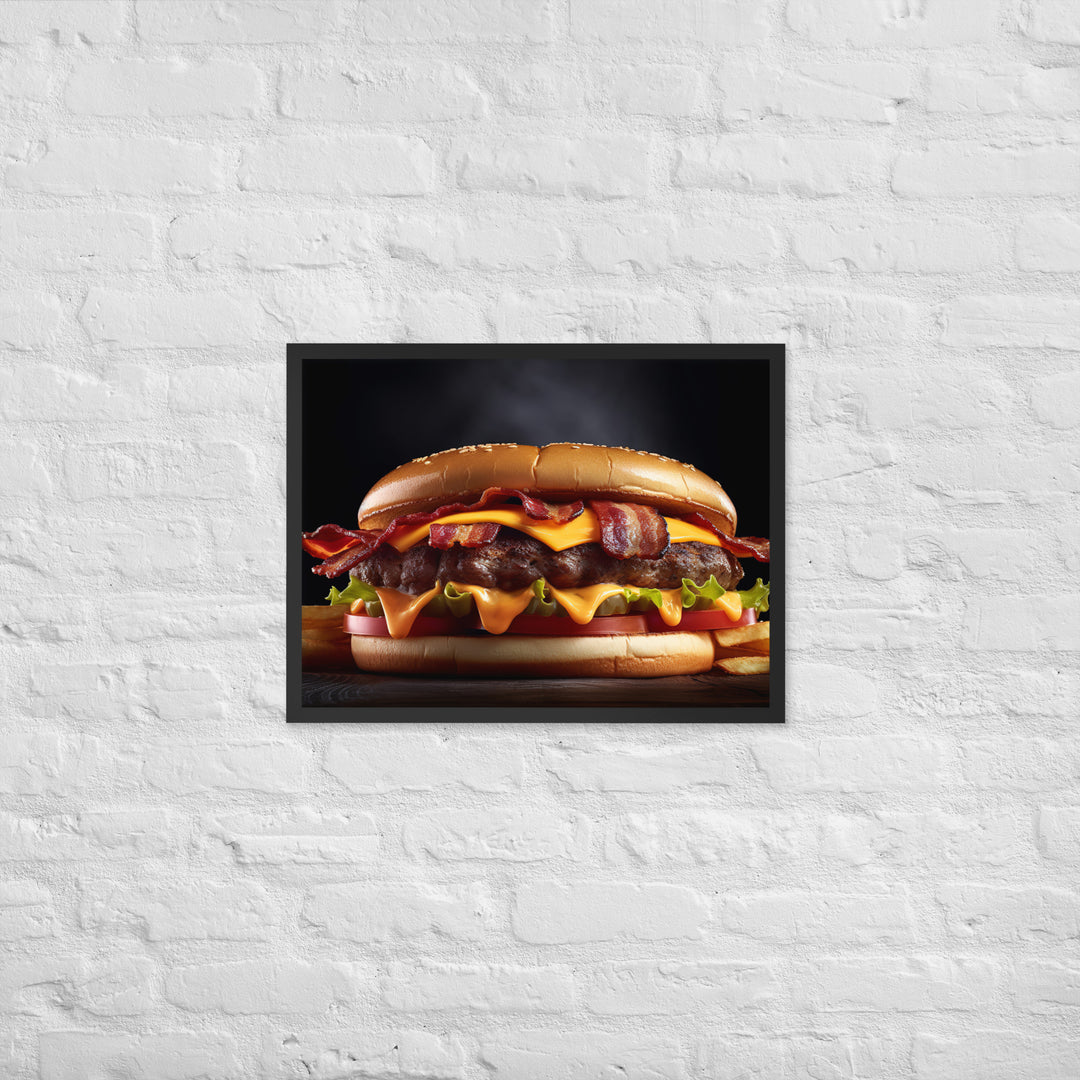 Bacon Cheese burger Framed poster 🤤 from Yumify.AI