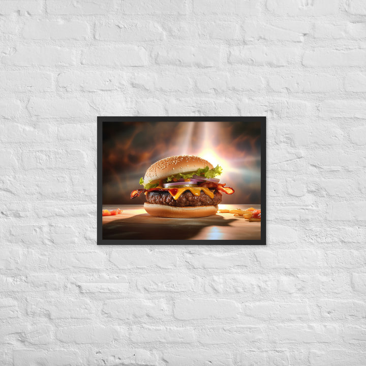 Bacon Cheese burger Framed poster 🤤 from Yumify.AI