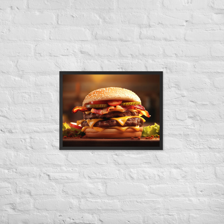 Bacon Cheese burger Framed poster 🤤 from Yumify.AI