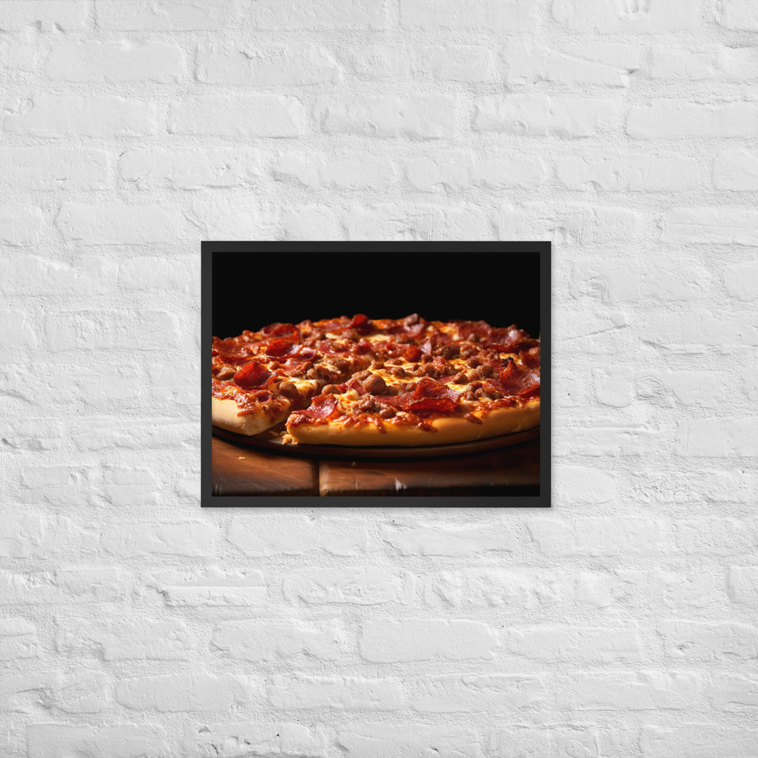 Meat Lovers Pizza Framed poster 🤤 from Yumify.AI