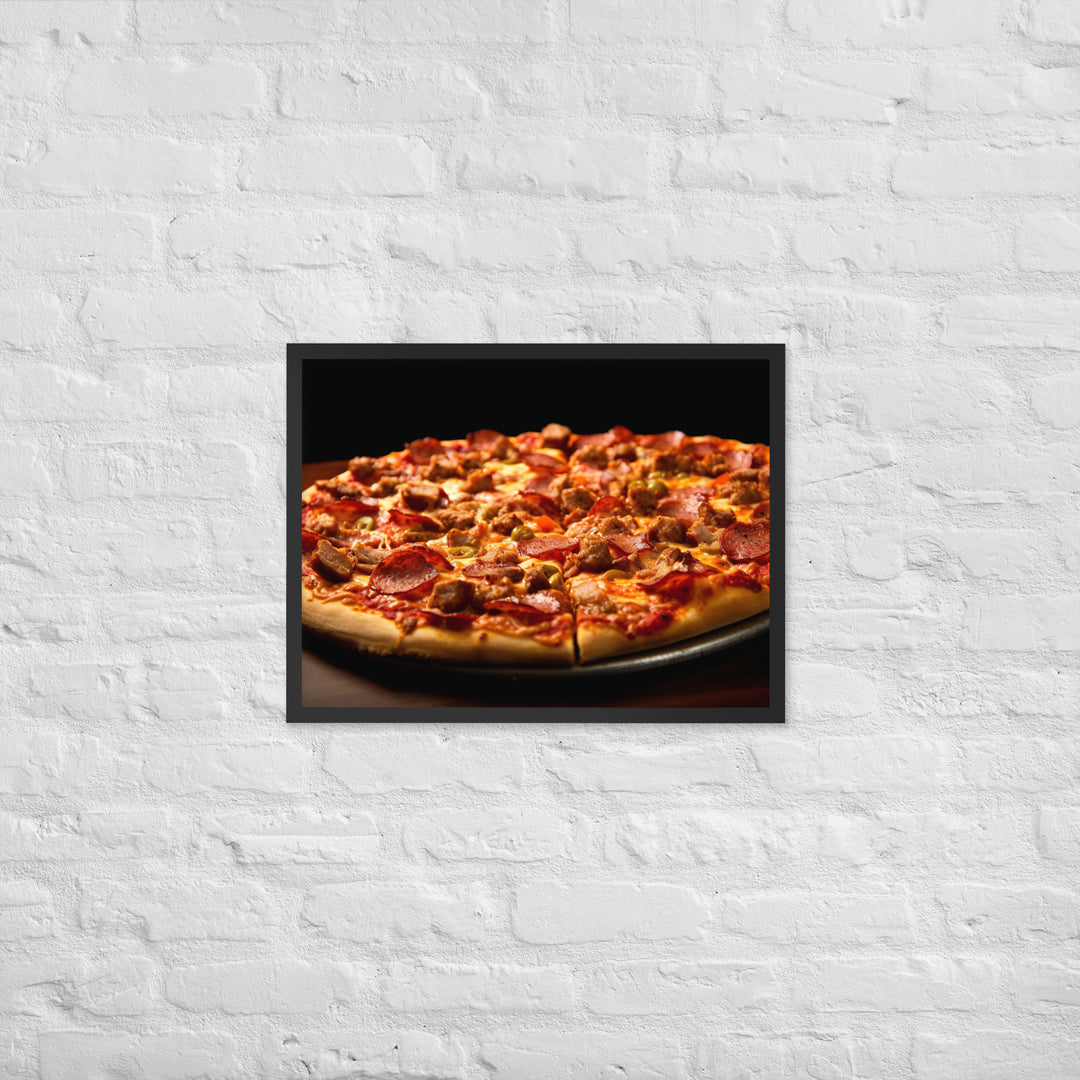 Meat Lovers Pizza Framed poster 🤤 from Yumify.AI