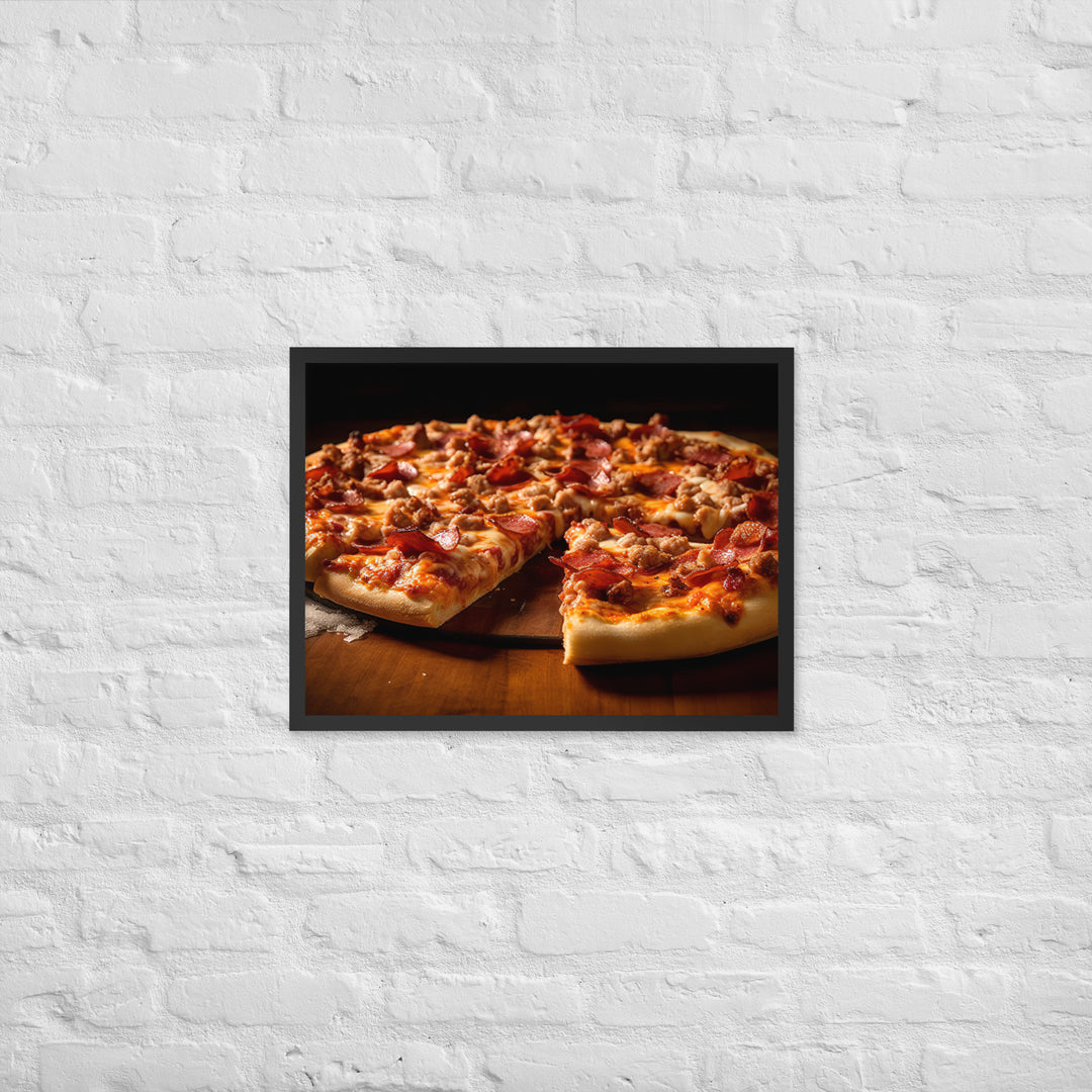 Meat Lovers Pizza Framed poster 🤤 from Yumify.AI