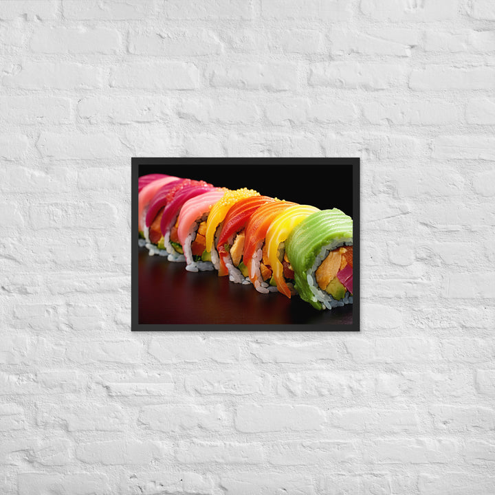 Rainbow Roll Framed poster 🤤 from Yumify.AI