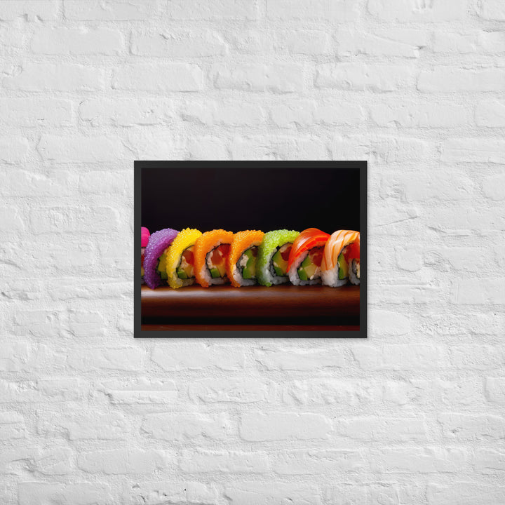 Rainbow Roll Framed poster 🤤 from Yumify.AI