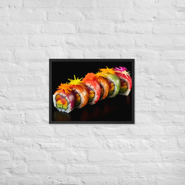 Rainbow Roll Framed poster 🤤 from Yumify.AI