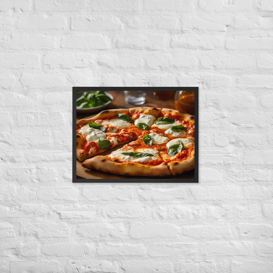 Margherita with Buffalo Mozzarella Pizza Framed poster 🤤 from Yumify.AI