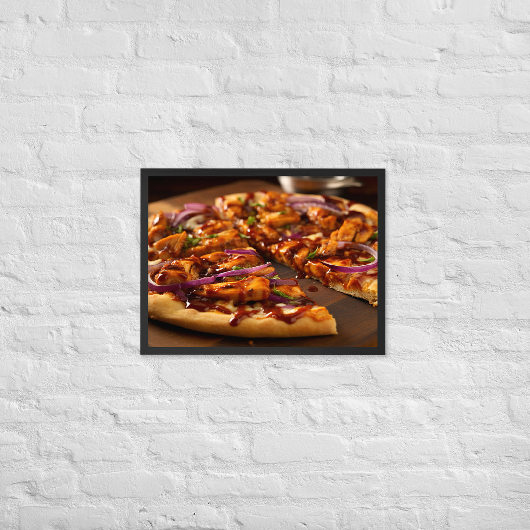 BBQ Chicken Pizza Framed poster 🤤 from Yumify.AI