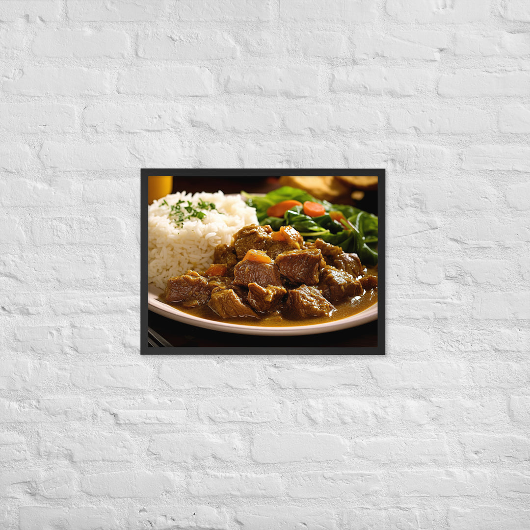 Jamaican Curry Goat Framed poster 🤤 from Yumify.AI