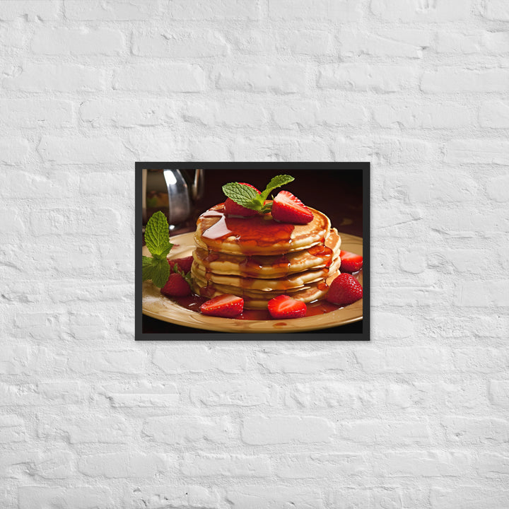 Strawberry Pancakes Framed poster 🤤 from Yumify.AI