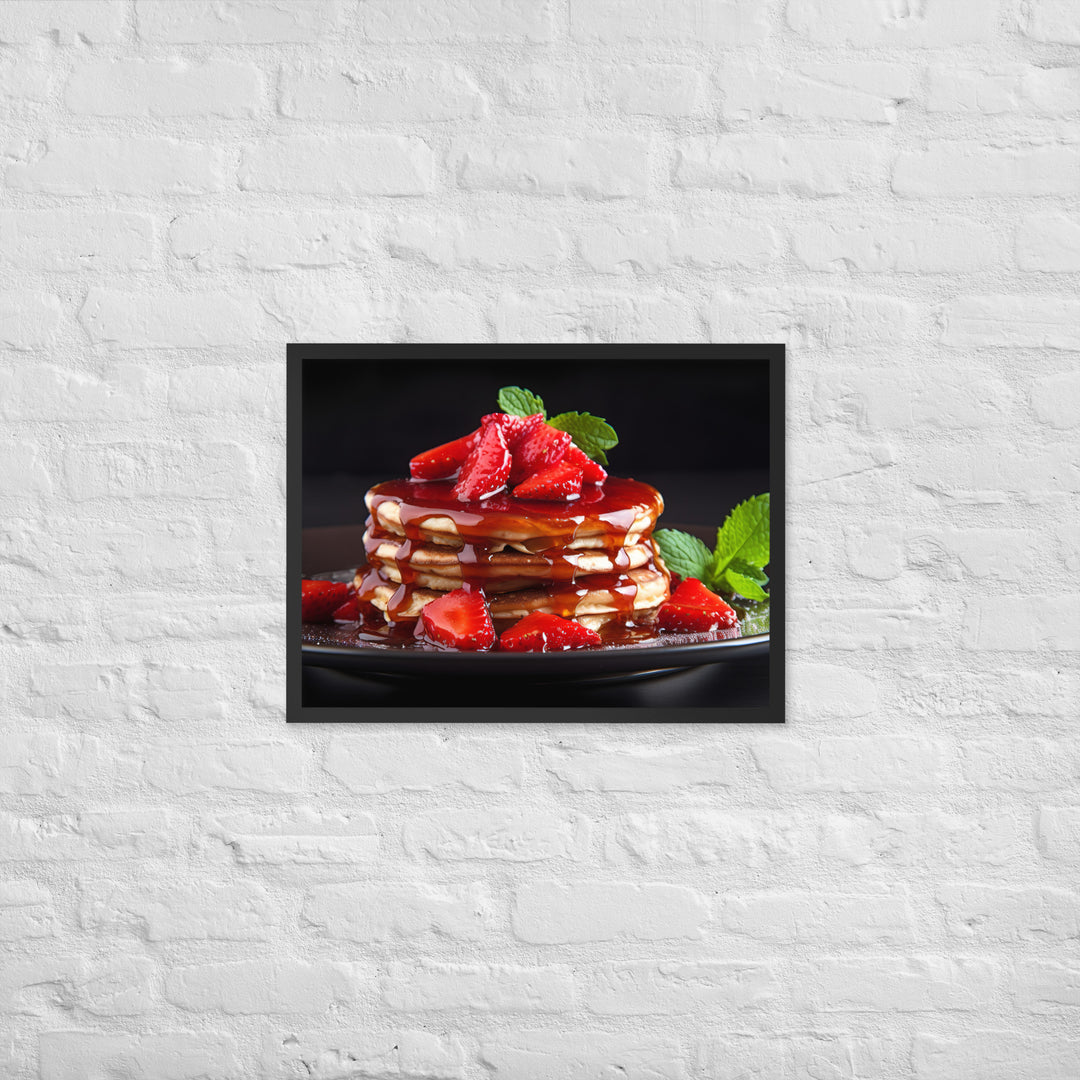 Strawberry Pancakes Framed poster 🤤 from Yumify.AI