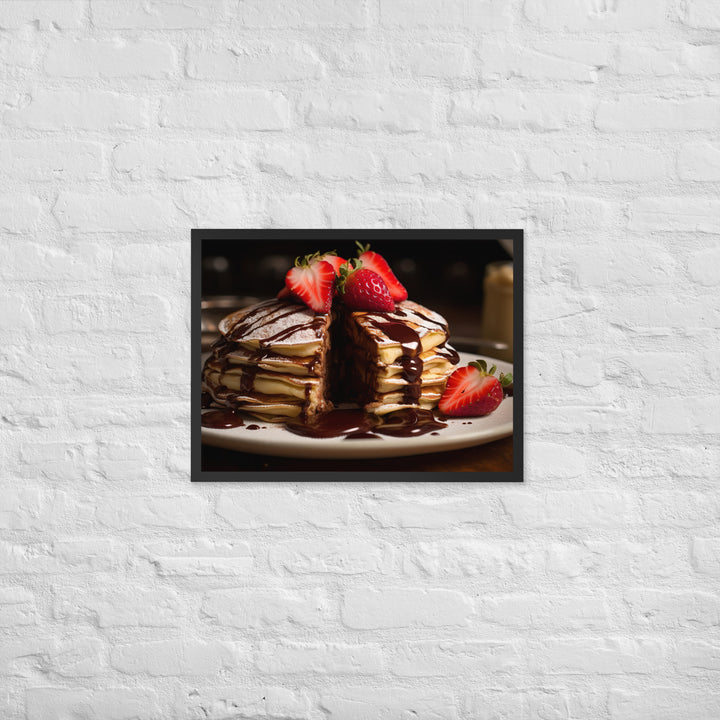 Nutella Stuffed Pancakes Framed poster 🤤 from Yumify.AI