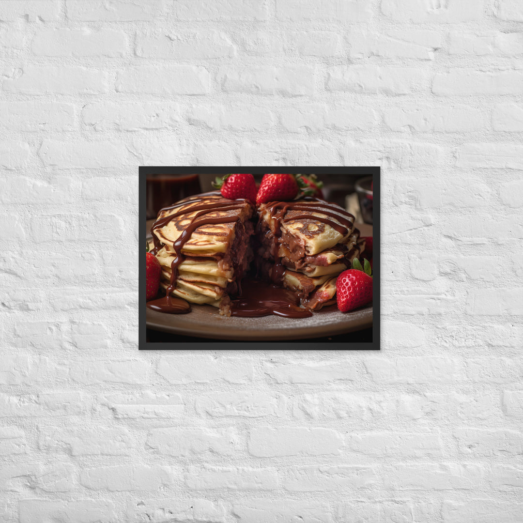 Nutella Stuffed Pancakes Framed poster 🤤 from Yumify.AI