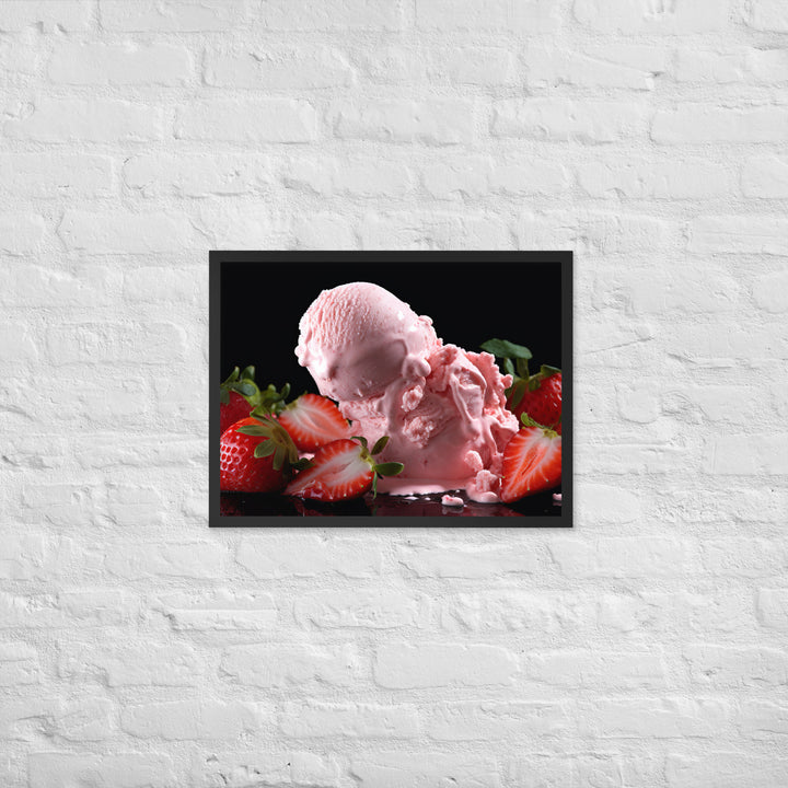 Strawberry Ice Cream Framed poster 🤤 from Yumify.AI