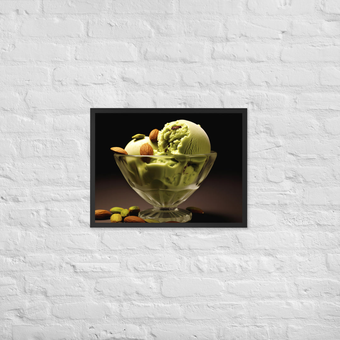 Pistachio ice cream Framed poster 🤤 from Yumify.AI