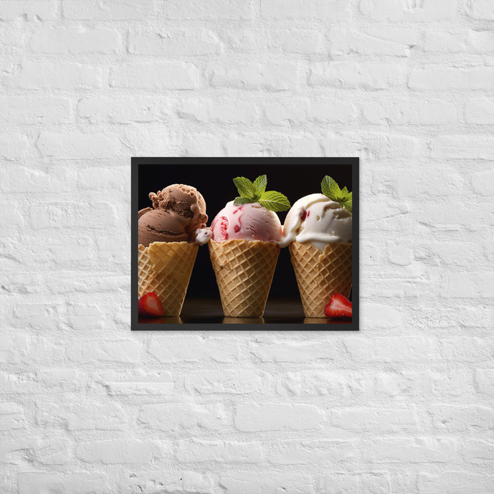 Neapolitan Ice Cream Framed poster 🤤 from Yumify.AI
