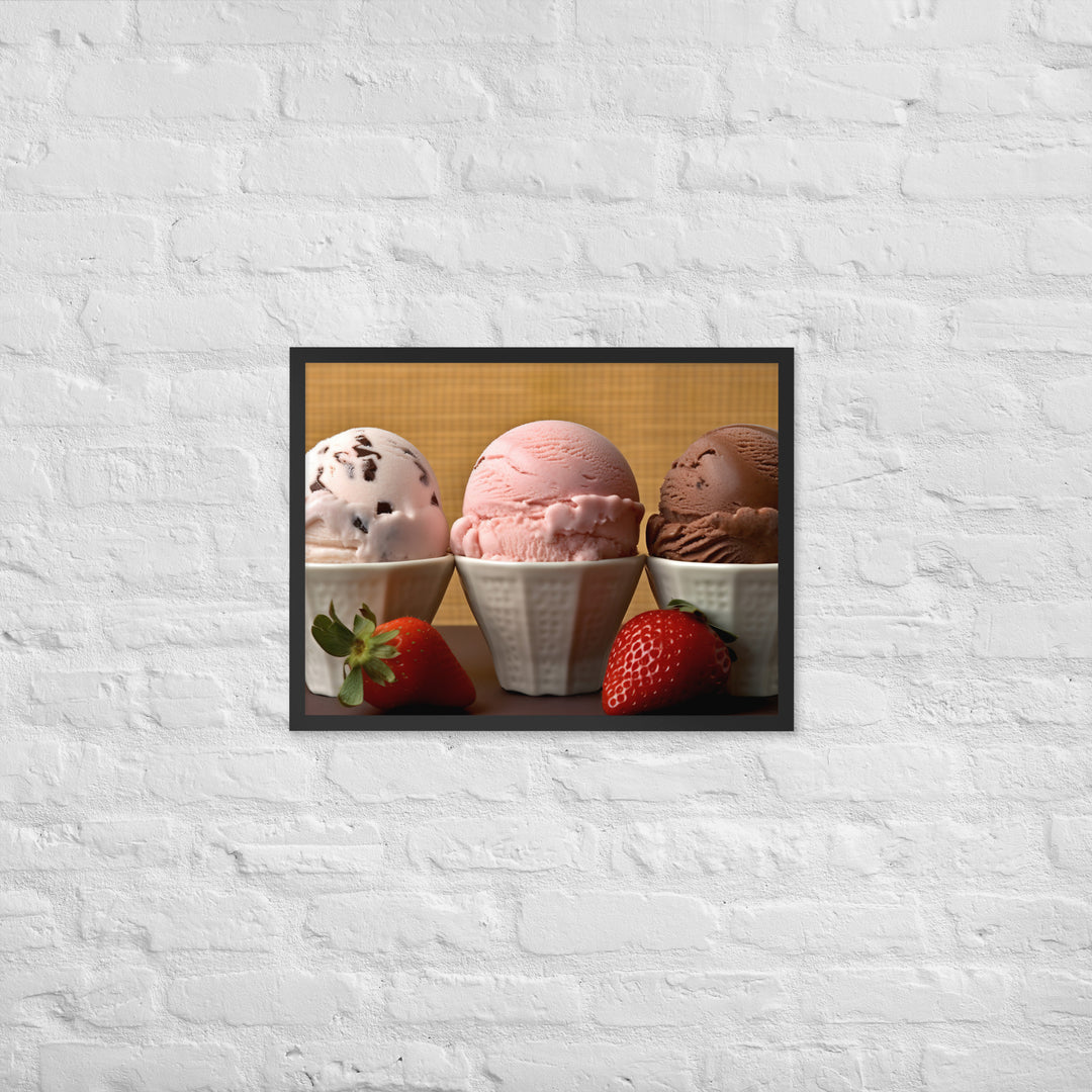 Neapolitan Ice Cream Framed poster 🤤 from Yumify.AI