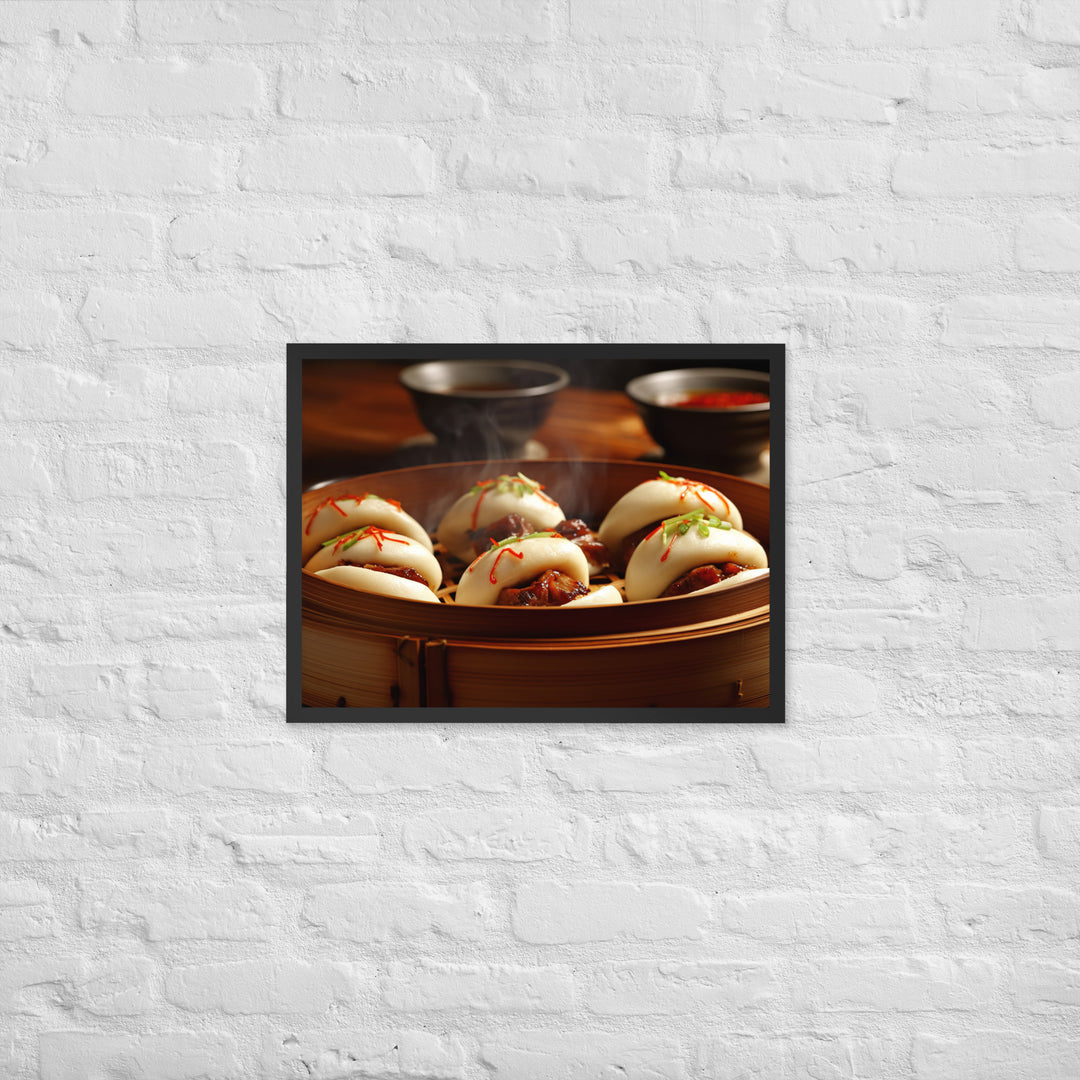 Steamed Pork Buns Framed poster 🤤 from Yumify.AI