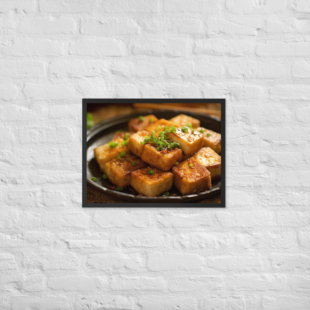 Pan Fried Turnip Cake Framed poster 🤤 from Yumify.AI