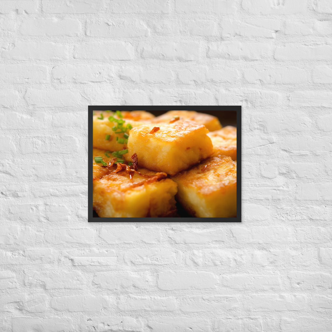 Pan Fried Turnip Cake Framed poster 🤤 from Yumify.AI