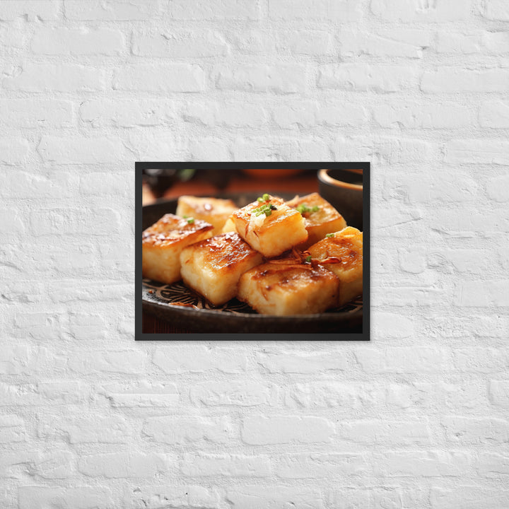 Pan Fried Turnip Cake Framed poster 🤤 from Yumify.AI