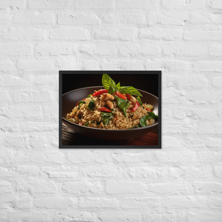 Thai Basil Fried Rice Framed poster 🤤 from Yumify.AI