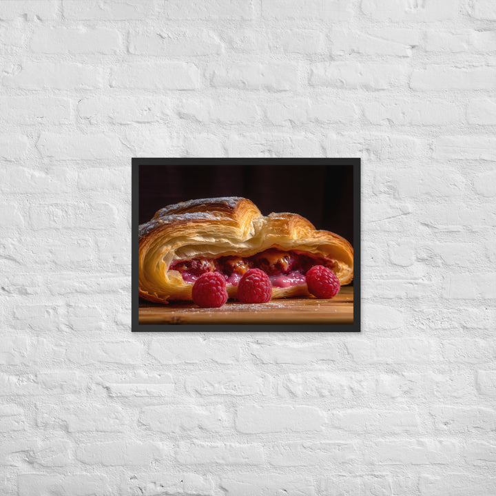 Raspberry Croissant Framed poster 🤤 from Yumify.AI