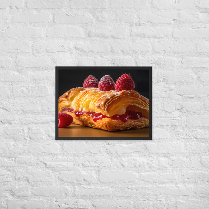 Raspberry Croissant Framed poster 🤤 from Yumify.AI