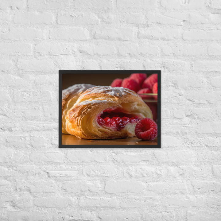 Raspberry Croissant Framed poster 🤤 from Yumify.AI