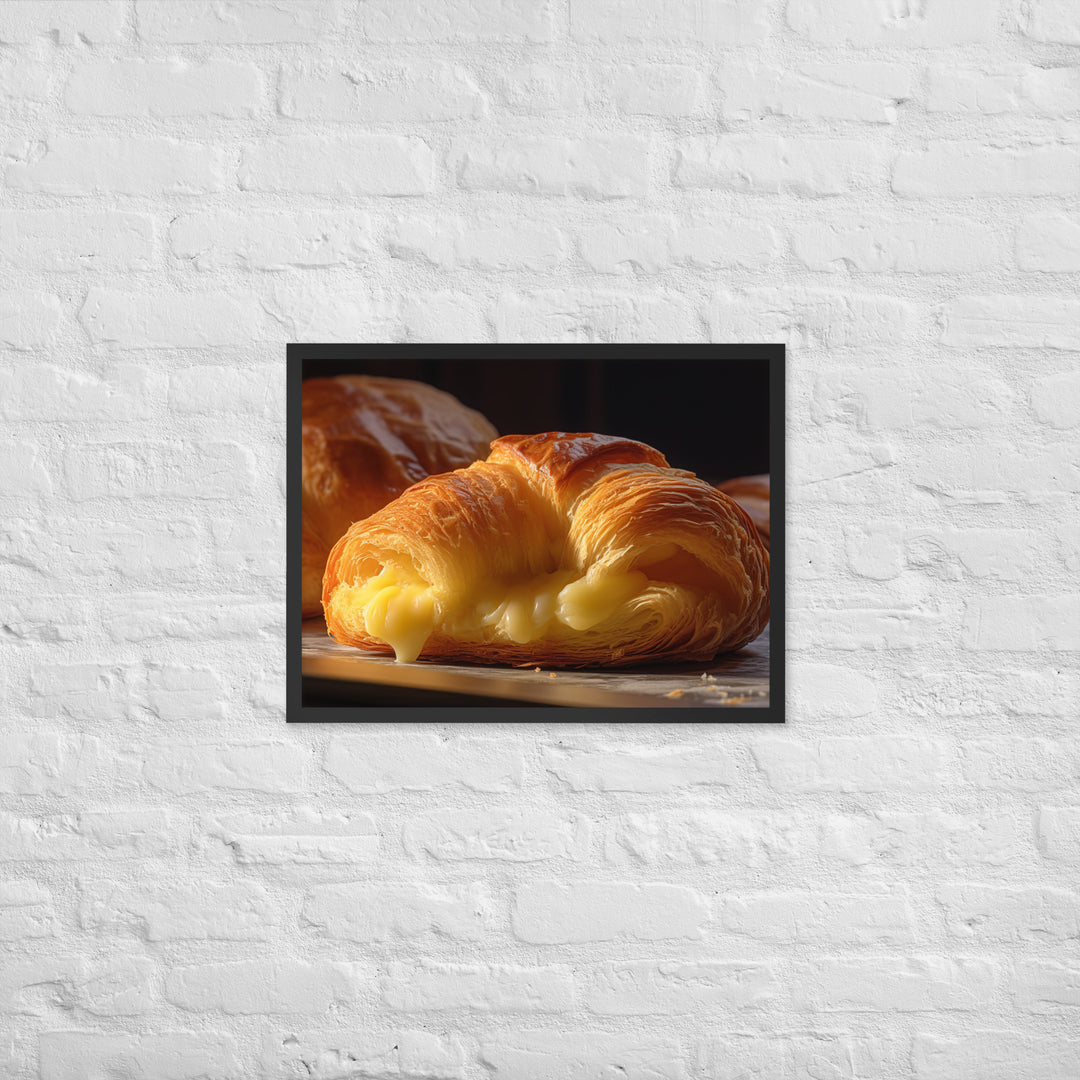 Custard filled Croissant Framed poster 🤤 from Yumify.AI