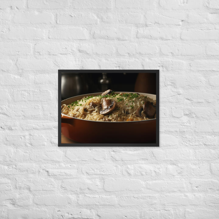 Baked Sausage and Mushroom Risotto Framed poster 🤤 from Yumify.AI