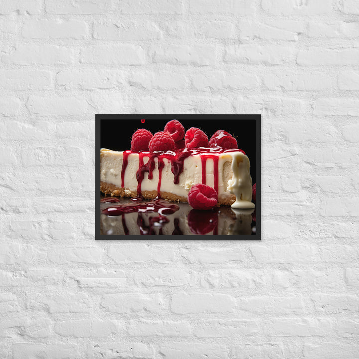 White Chocolate Raspberry Cheesecake Framed poster 🤤 from Yumify.AI