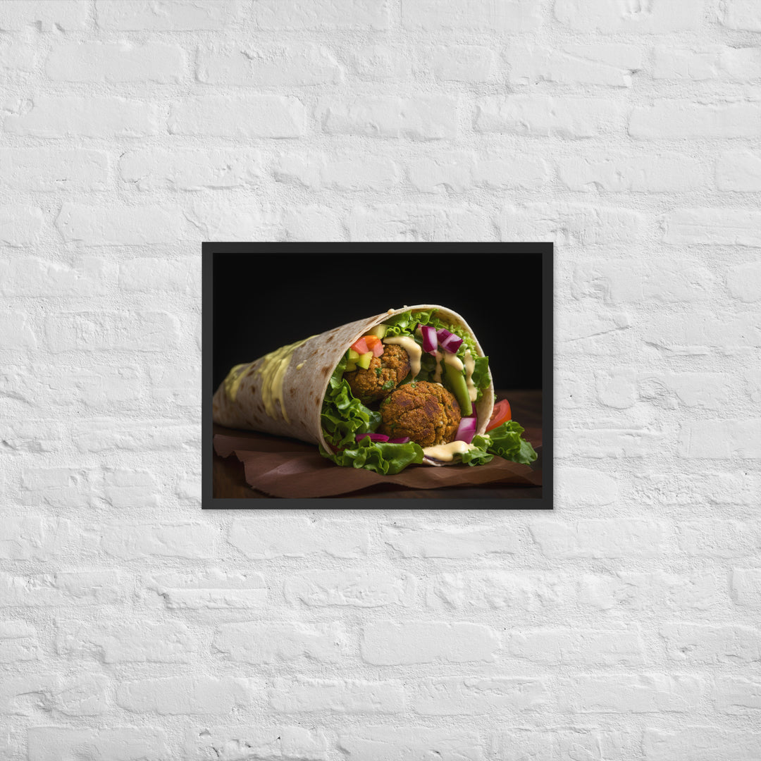 Spicy Falafel Wrap Framed poster 🤤 from Yumify.AI