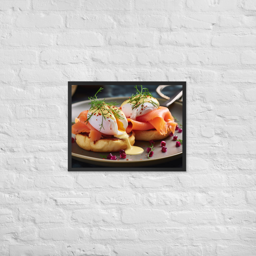 Smoked Salmon Eggs Benedict Framed poster 🤤 from Yumify.AI