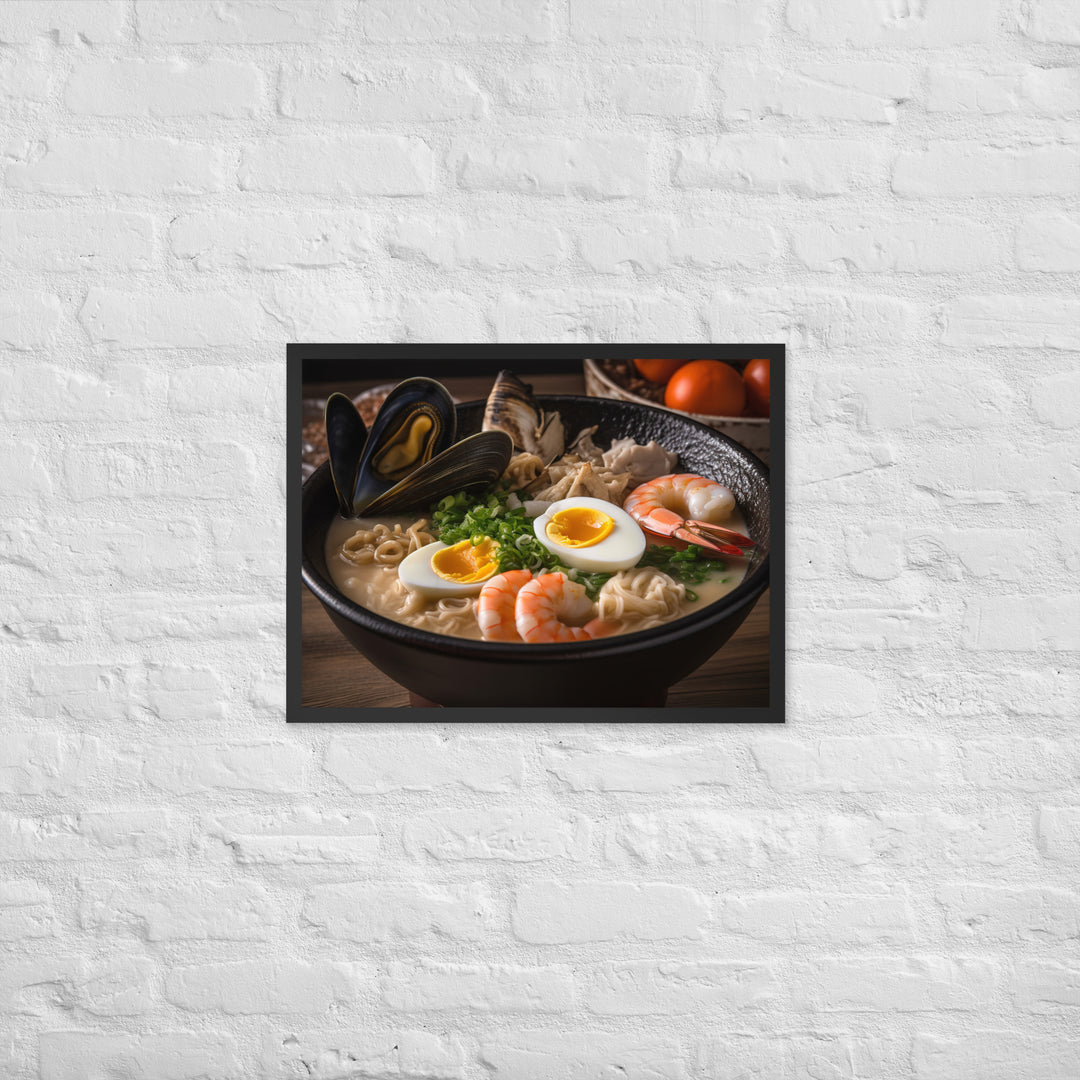 Seafood Ramen Framed poster 🤤 from Yumify.AI