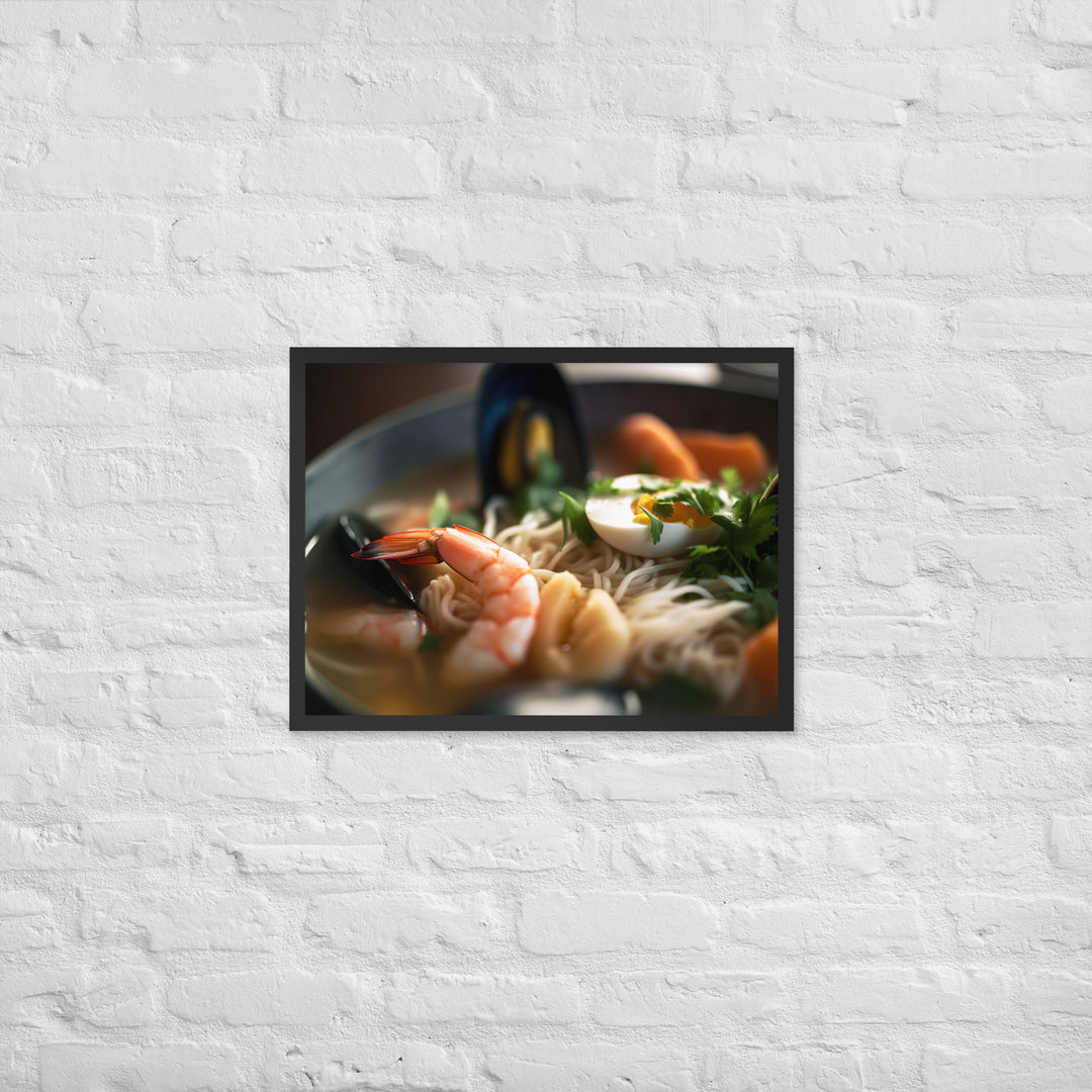 Seafood Ramen Framed poster 🤤 from Yumify.AI