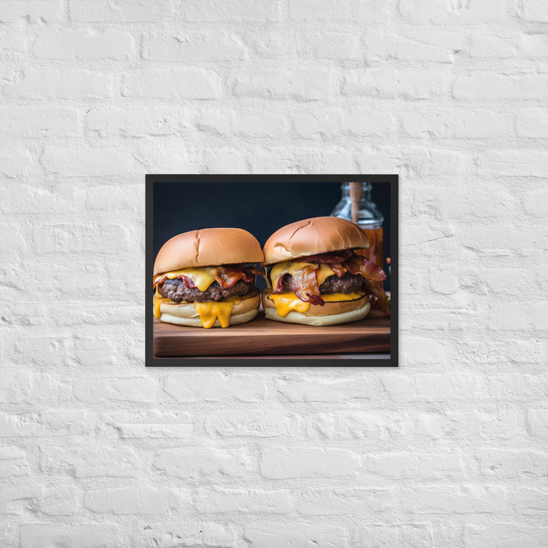 Bacon Cheeseburgers Framed poster 🤤 from Yumify.AI