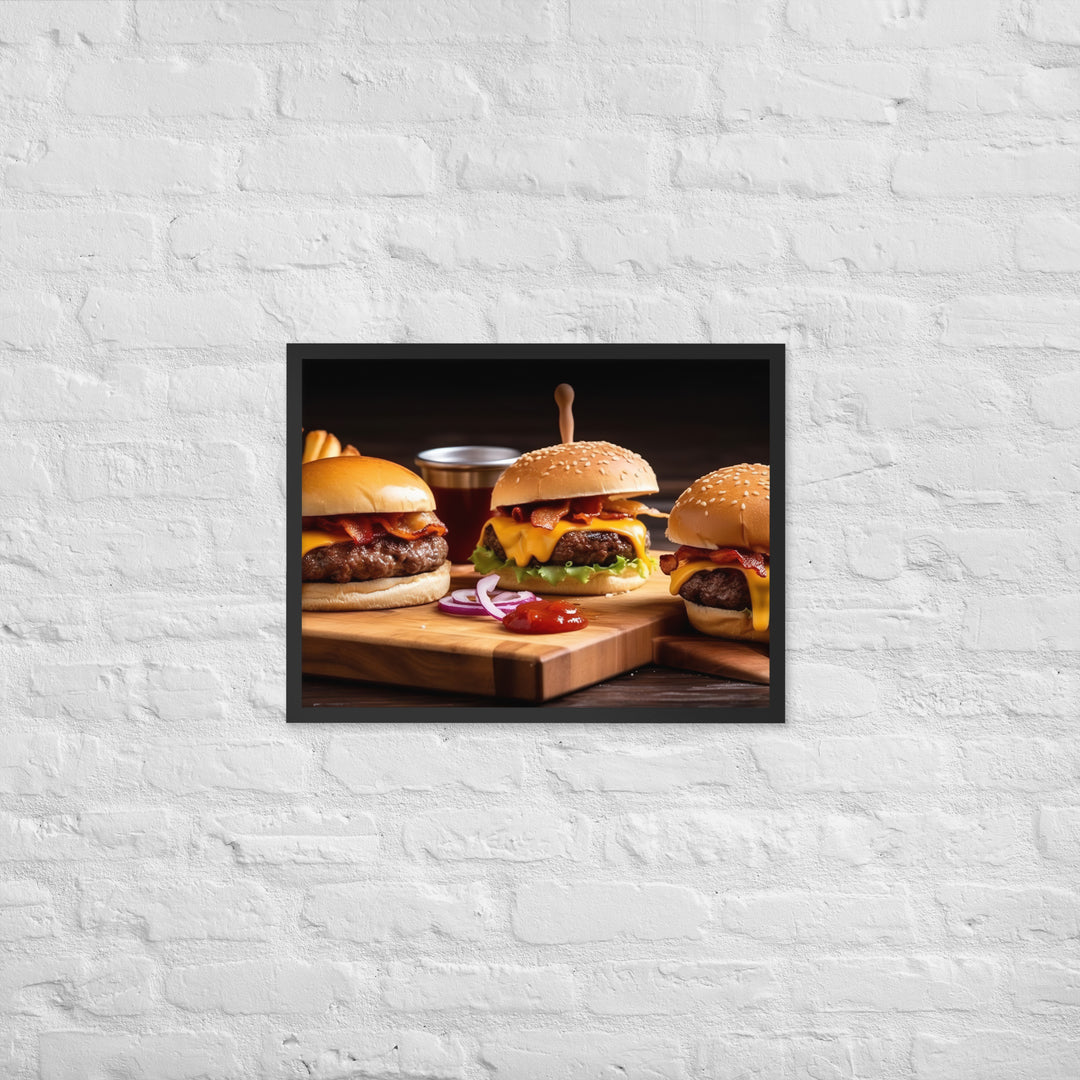 Bacon Cheeseburgers Framed poster 🤤 from Yumify.AI