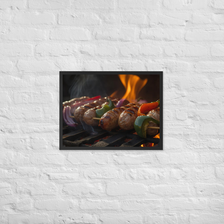 Sausage Skewers Framed poster 🤤 from Yumify.AI