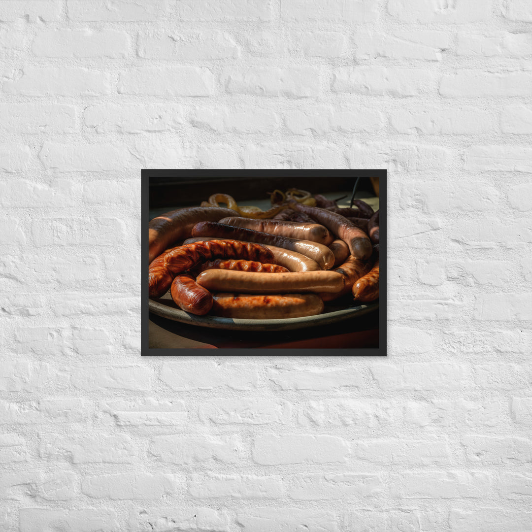 Sausage Framed poster 🤤 from Yumify.AI