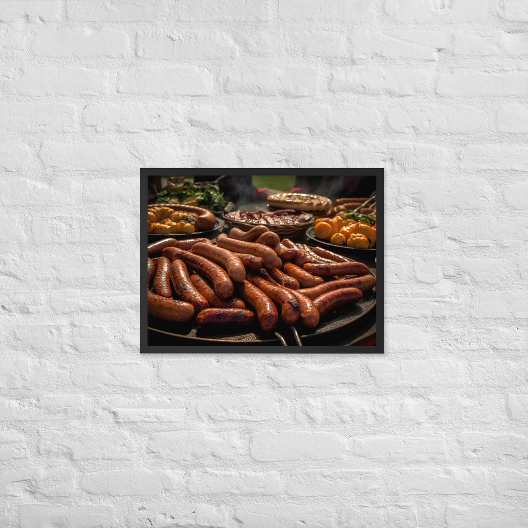 Sausage Framed poster 🤤 from Yumify.AI