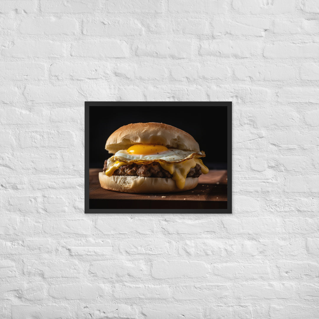 Sausage Breakfast Sandwich Framed poster 🤤 from Yumify.AI