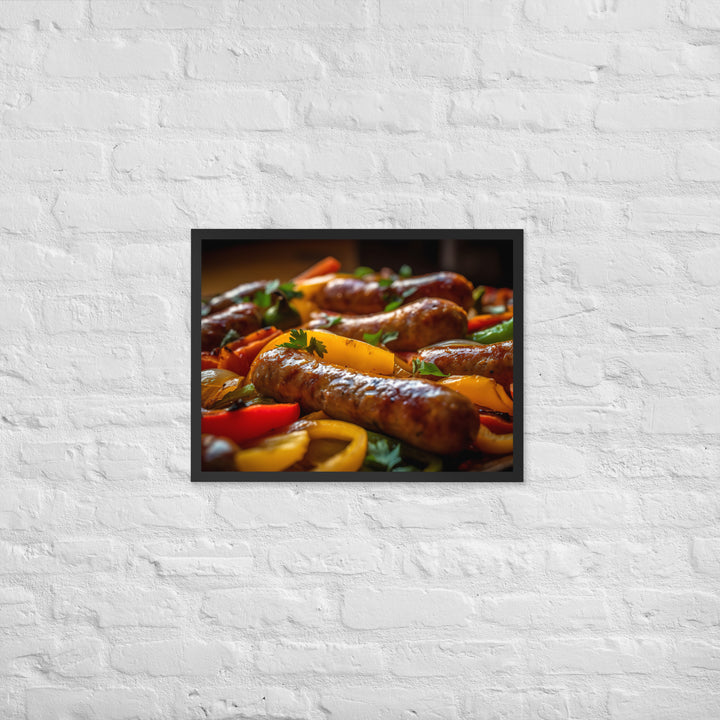 Sausage and Peppers Framed poster 🤤 from Yumify.AI