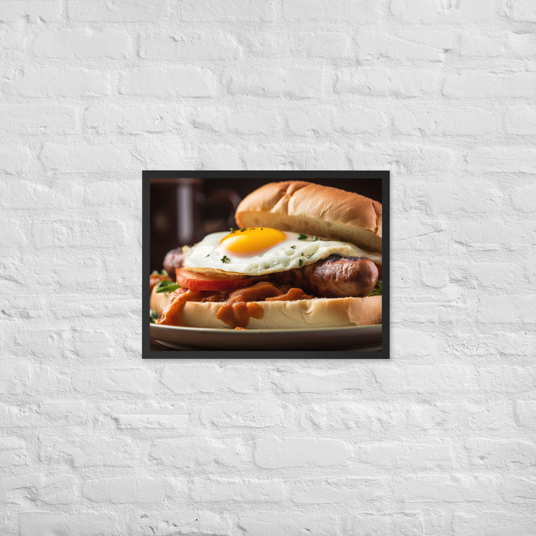 Sausage Sandwich Framed poster 🤤 from Yumify.AI