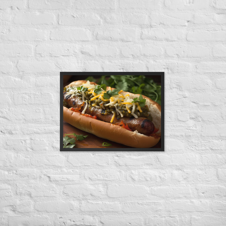 Cheesy Grilled Mexican Sausages Framed poster 🤤 from Yumify.AI