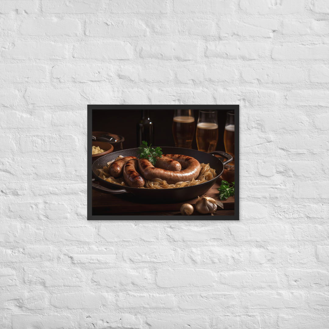 Sausage and Onions Framed poster 🤤 from Yumify.AI